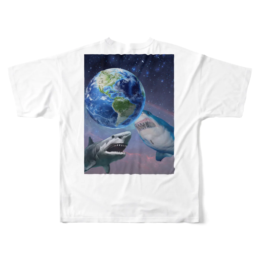 キムチのサメ🦈🌍 フルグラフィックTシャツの背面