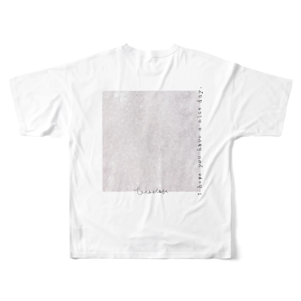 rilybiiの大理石*メッセージ All-Over Print T-Shirt :back