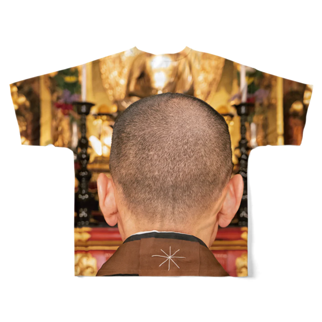 京都 龍岸寺 の坊主頭T All-Over Print T-Shirt :back