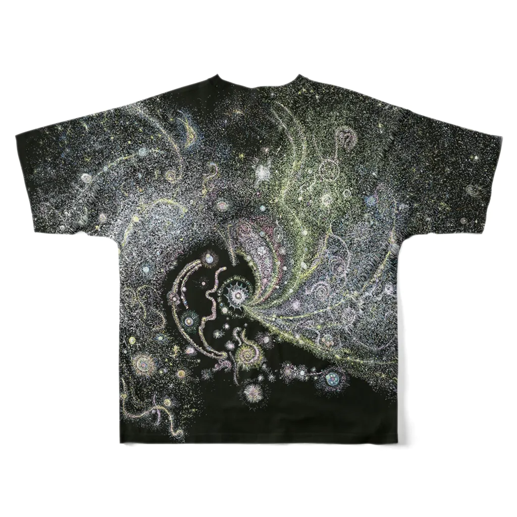 宇宙点描画~水華~のcosmic075 フルグラフィックTシャツの背面