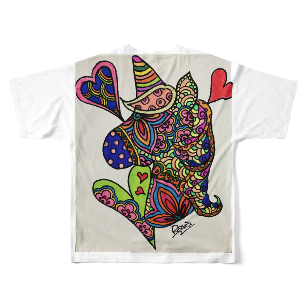 良々のゆにこーん(ユニコーン) All-Over Print T-Shirt :back