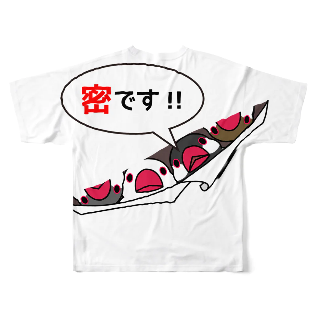 まめるりはことりの密です！フィンチさん【まめるりはことり】 All-Over Print T-Shirt :back