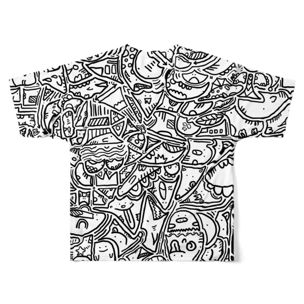 Shibata Tomoyaのひま暇お絵描き　① All-Over Print T-Shirt :back