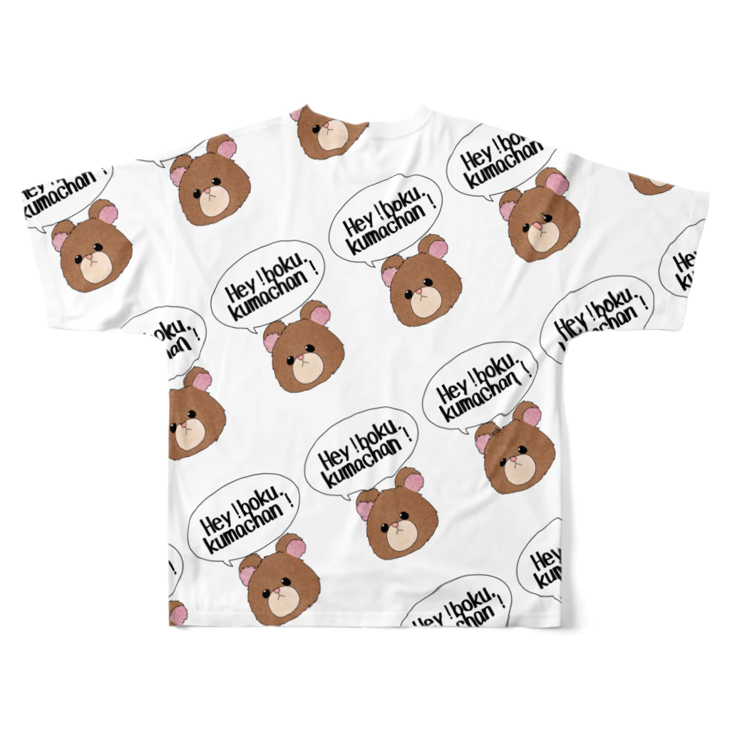 ちぎりパン子の🧸ホワイトくまちゃん🧸 All-Over Print T-Shirt :back