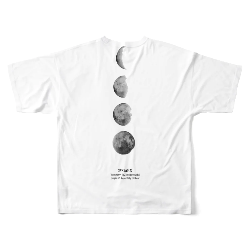 xixmmxのgold full moon☽ フルグラフィックTシャツの背面