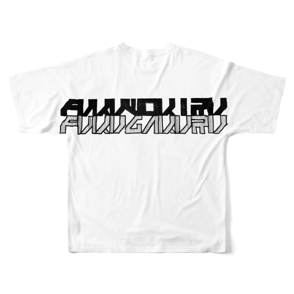 moja-moja artのFuku wo maneku All-Over Print T-Shirt :back