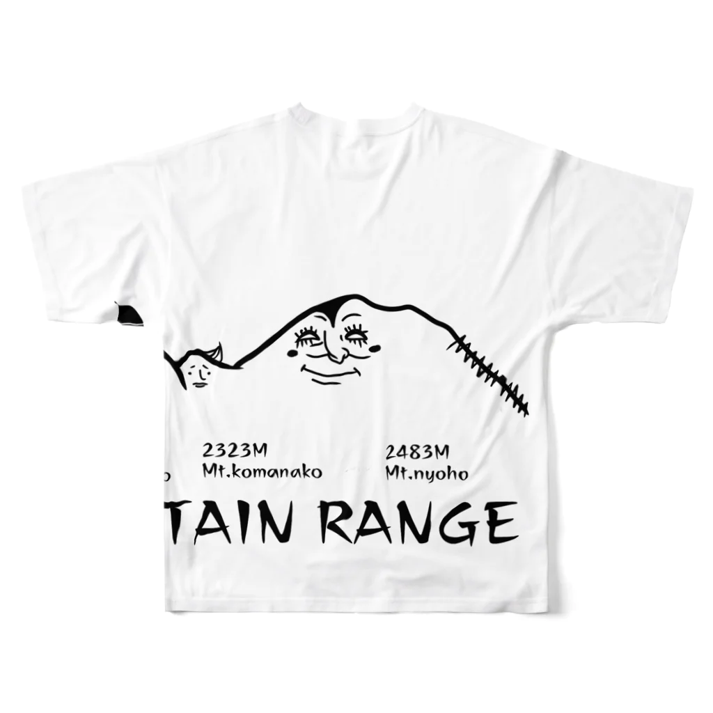 kanteの日光連山　BIGプリント フルグラフィックTシャツの背面