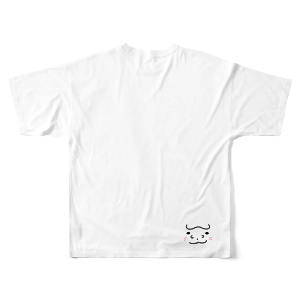 HappyGorillaのハッピーゴリラ　凸凹コンビ フルグラフィックTシャツの背面