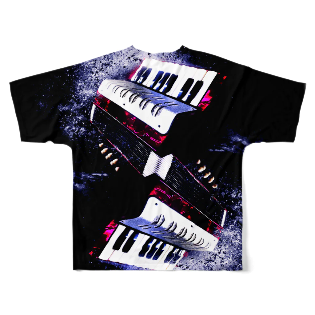  1st Shunzo's boutique のToy accordion  フルグラフィックTシャツの背面