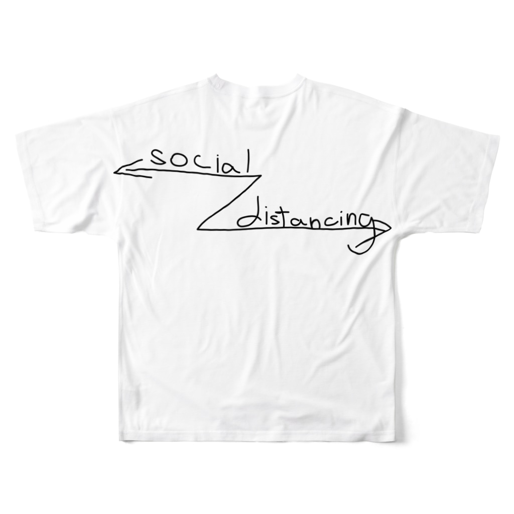 kousuke-san!!のlets socialdistancing All-Over Print T-Shirt :back
