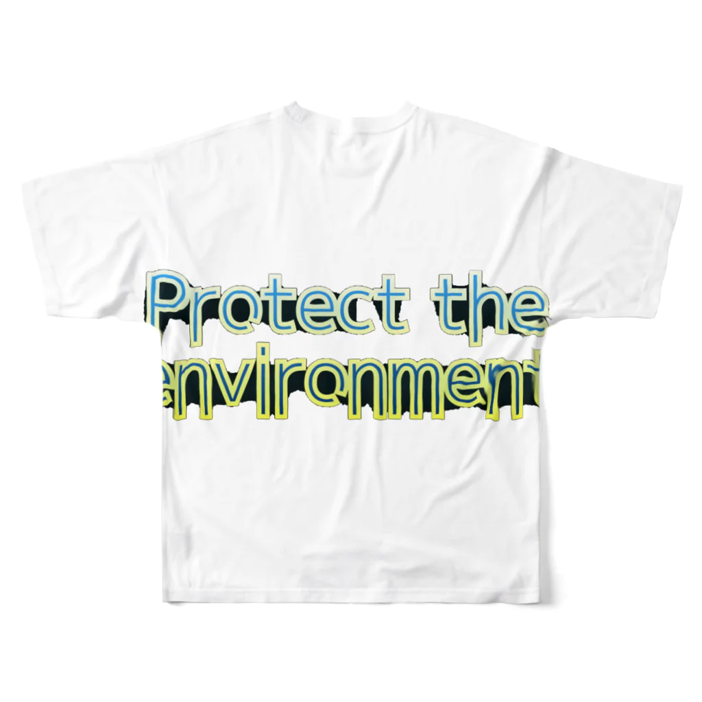 さかのProtect the environment フルグラフィックTシャツの背面