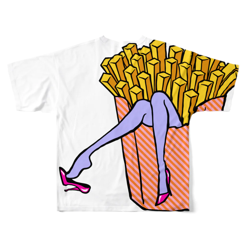 Mieko_Kawasakiの誘惑の🍟フライドポテト　 フルグラフィックTシャツの背面