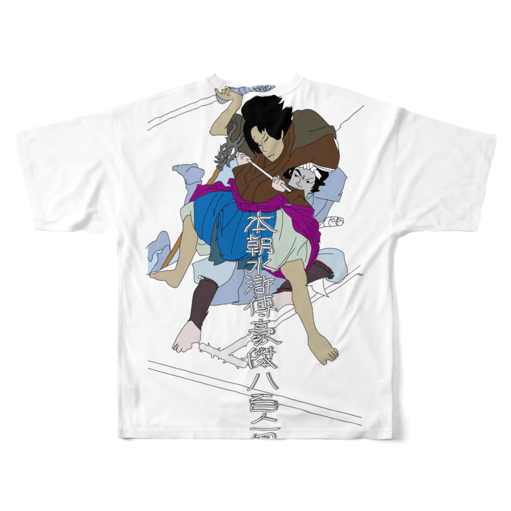 ARCHI TSHIRTの主張の強い添景シリーズ–水滸伝　文字あり　背中プリント フルグラフィックTシャツの背面