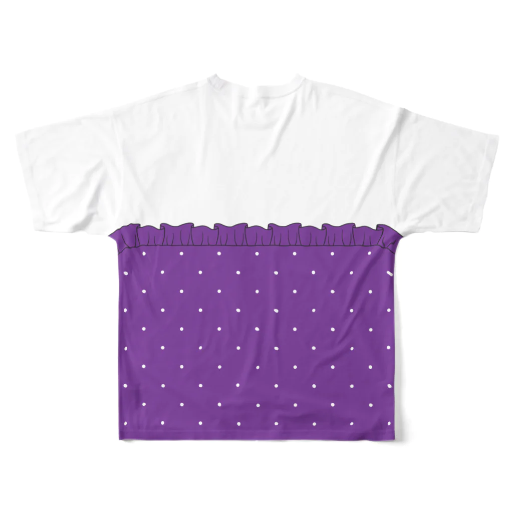 まるいねこのハートカットTシャツ 〜 Purple 〜 フルグラフィックTシャツの背面