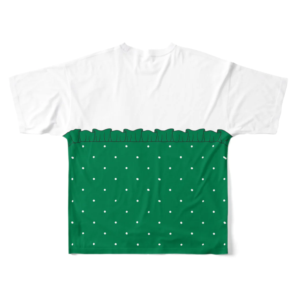 まるいねこのハートカットTシャツ 〜 Green 〜 フルグラフィックTシャツの背面