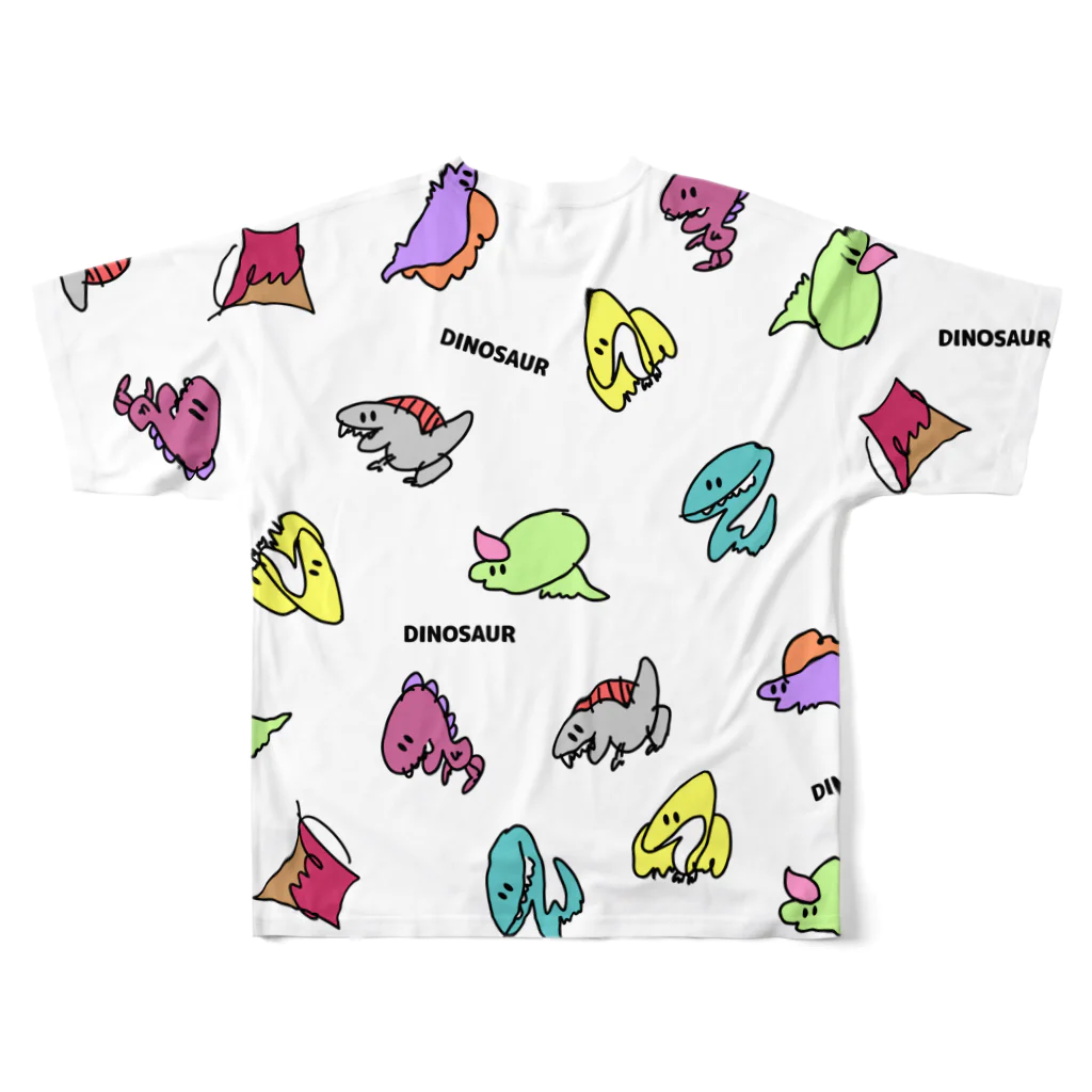 ac045🧠の恐竜00__gr フルグラフィックTシャツの背面