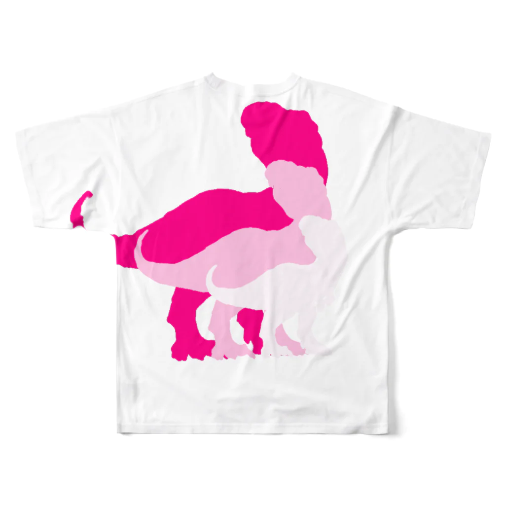 PINK　DINOSAURのぴんくだいなそー フルグラフィックTシャツの背面