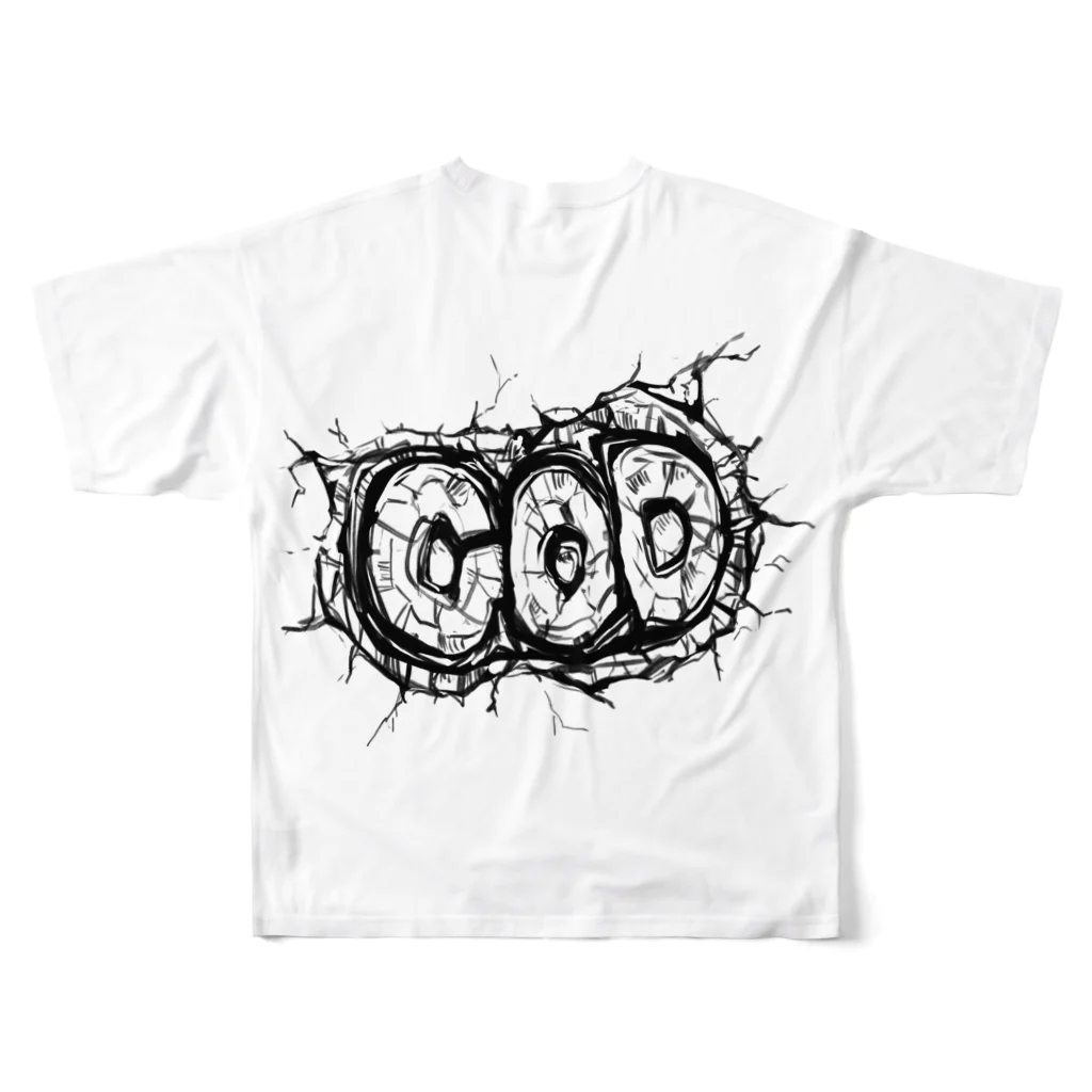ViViD FoRmの神の鉄槌Tシャツ（両面） All-Over Print T-Shirt :back