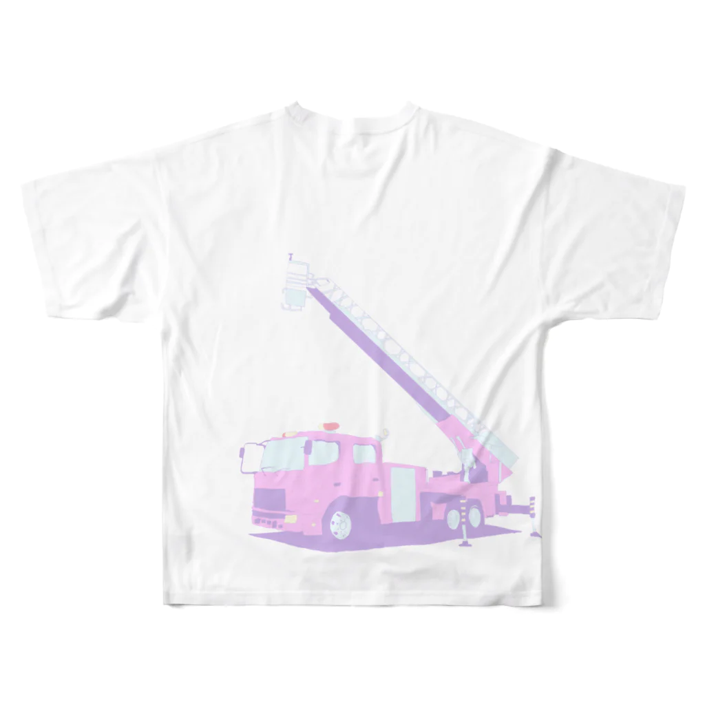 PINK　DINOSAURの119(パステル) フルグラフィックTシャツの背面