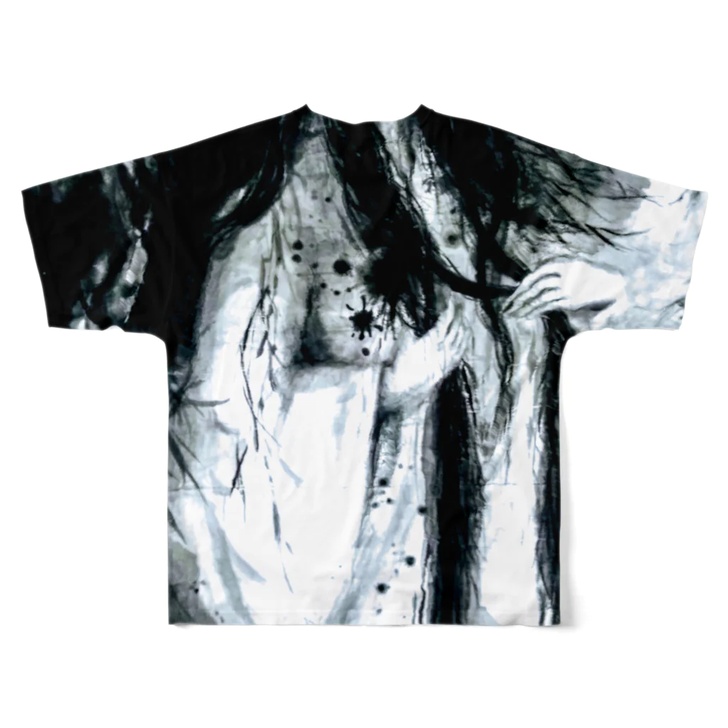 まゆすみえの幽霊柳　其の一　 All-Over Print T-Shirt :back