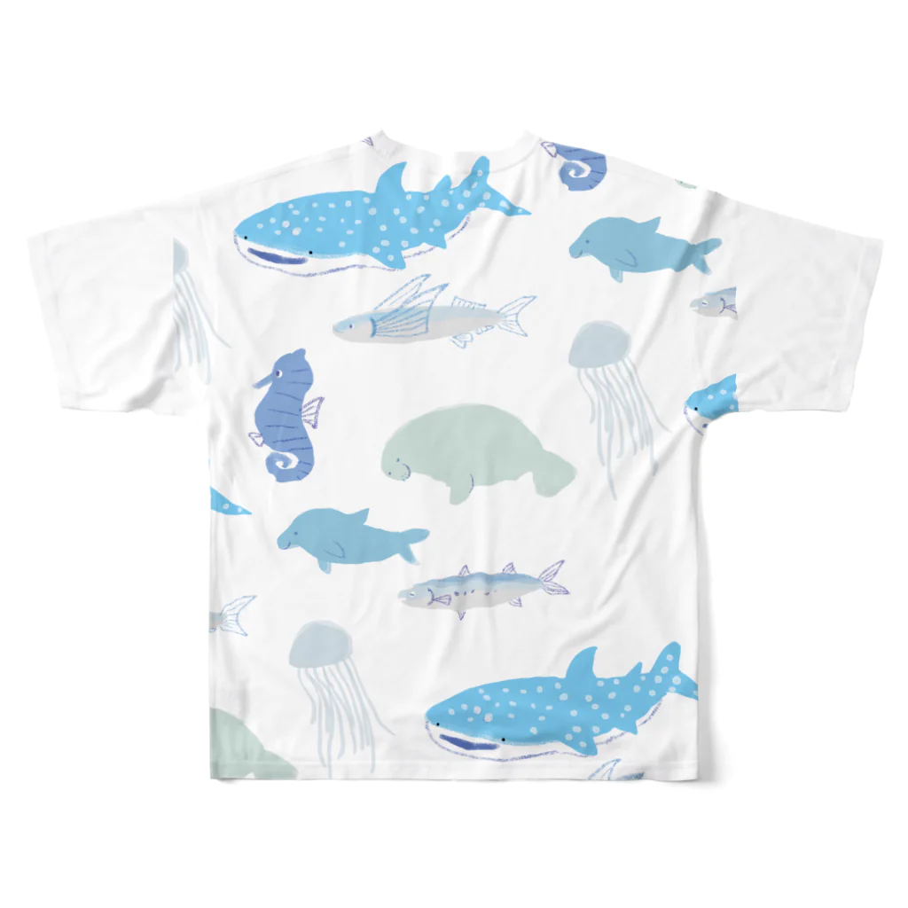 ももろ の海の生き物 All-Over Print T-Shirt :back