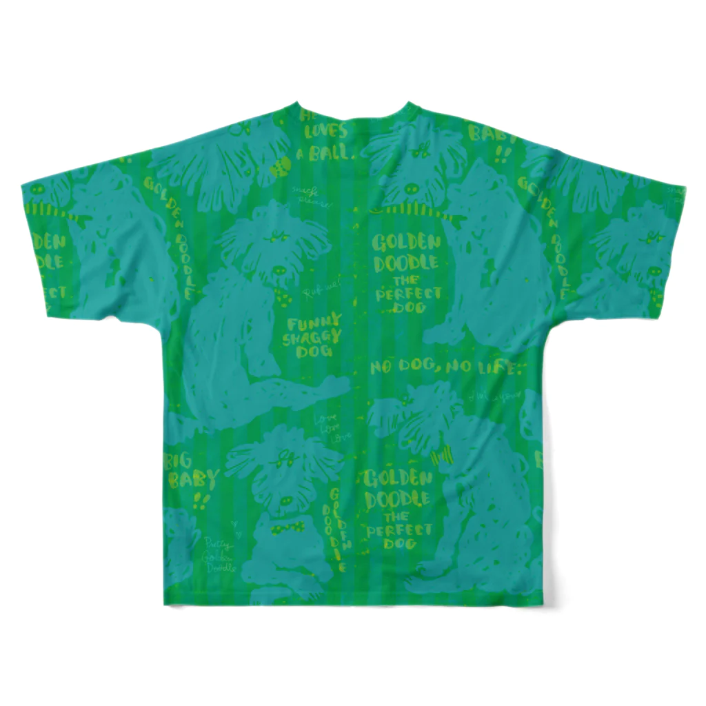 mya-mya=MIYA JUNKO's shop 02のGolden Doodle is the Perfect Dog All-Over Print T-Shirt :back