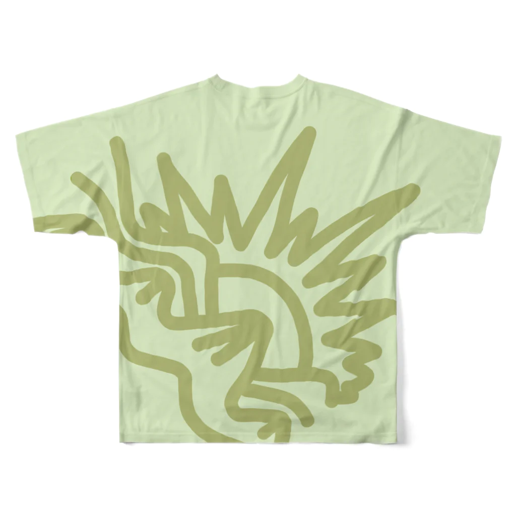 森と樅の金の山（緑） フルグラフィックTシャツの背面