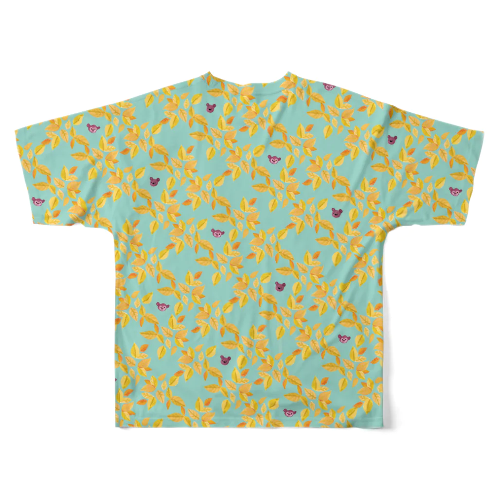 イラストレーター おおでゆかこのmint & bear - yellow フルグラフィックTシャツの背面