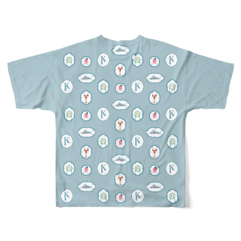 krakatukのおめかしシーフード All-Over Print T-Shirt :back