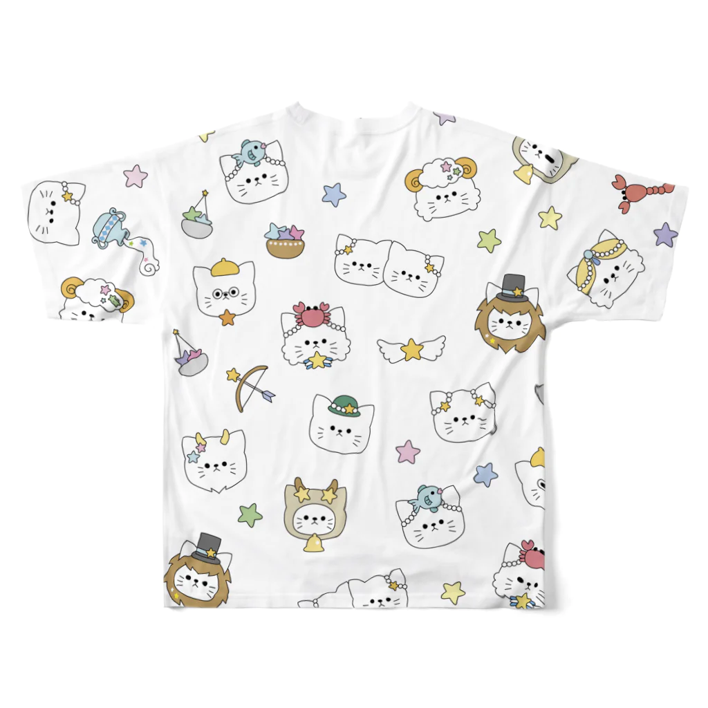 もにゃの星座にゃんこ All-Over Print T-Shirt :back