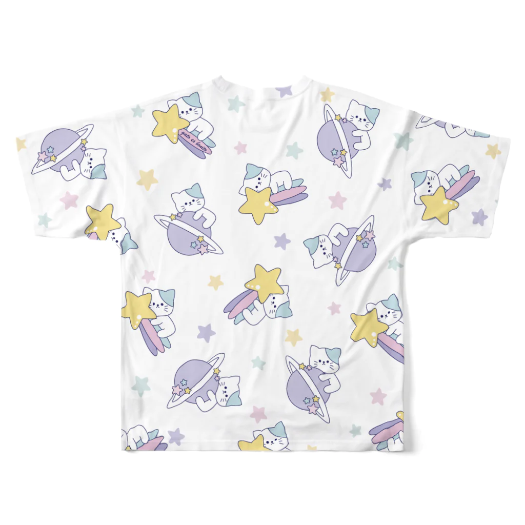 もにゃのファンシースターリーにゃんこ All-Over Print T-Shirt :back