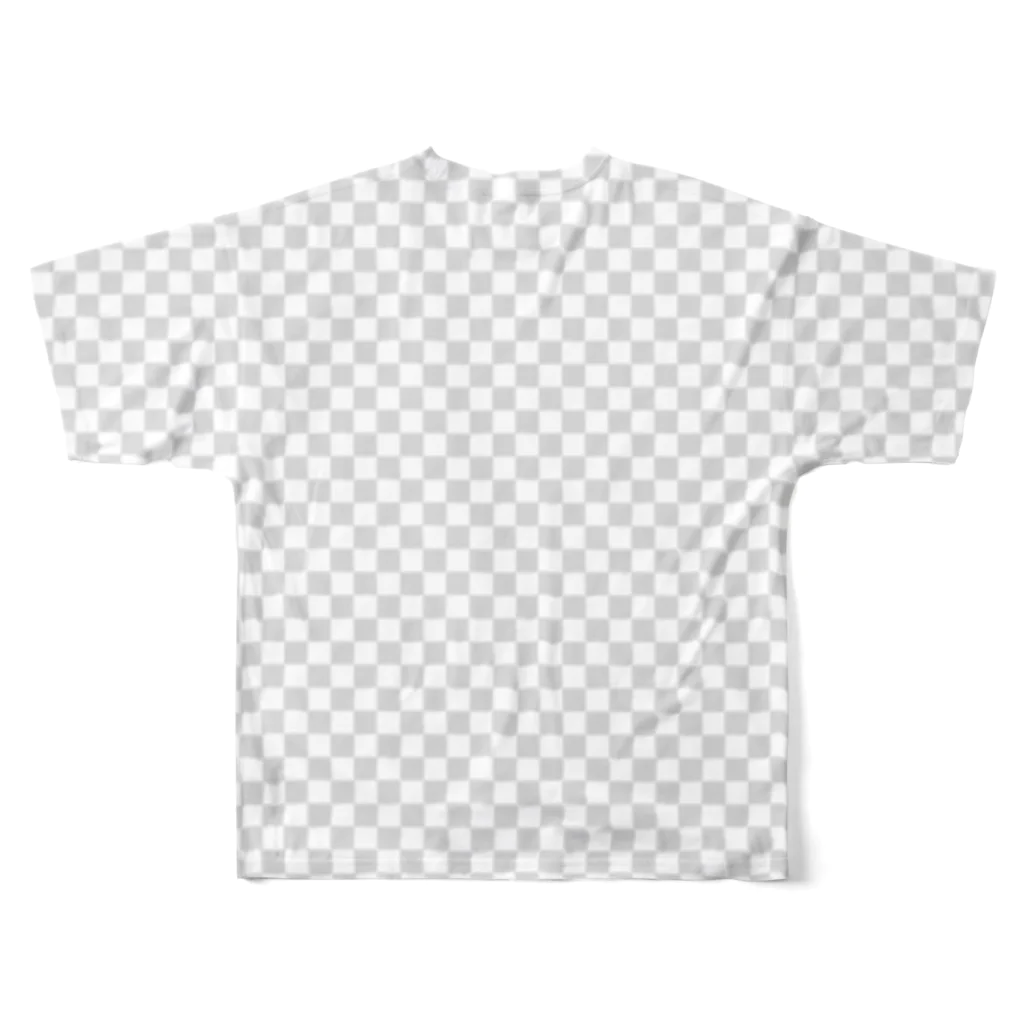 にゃんまゆ工房の透明いちまつ All-Over Print T-Shirt :back