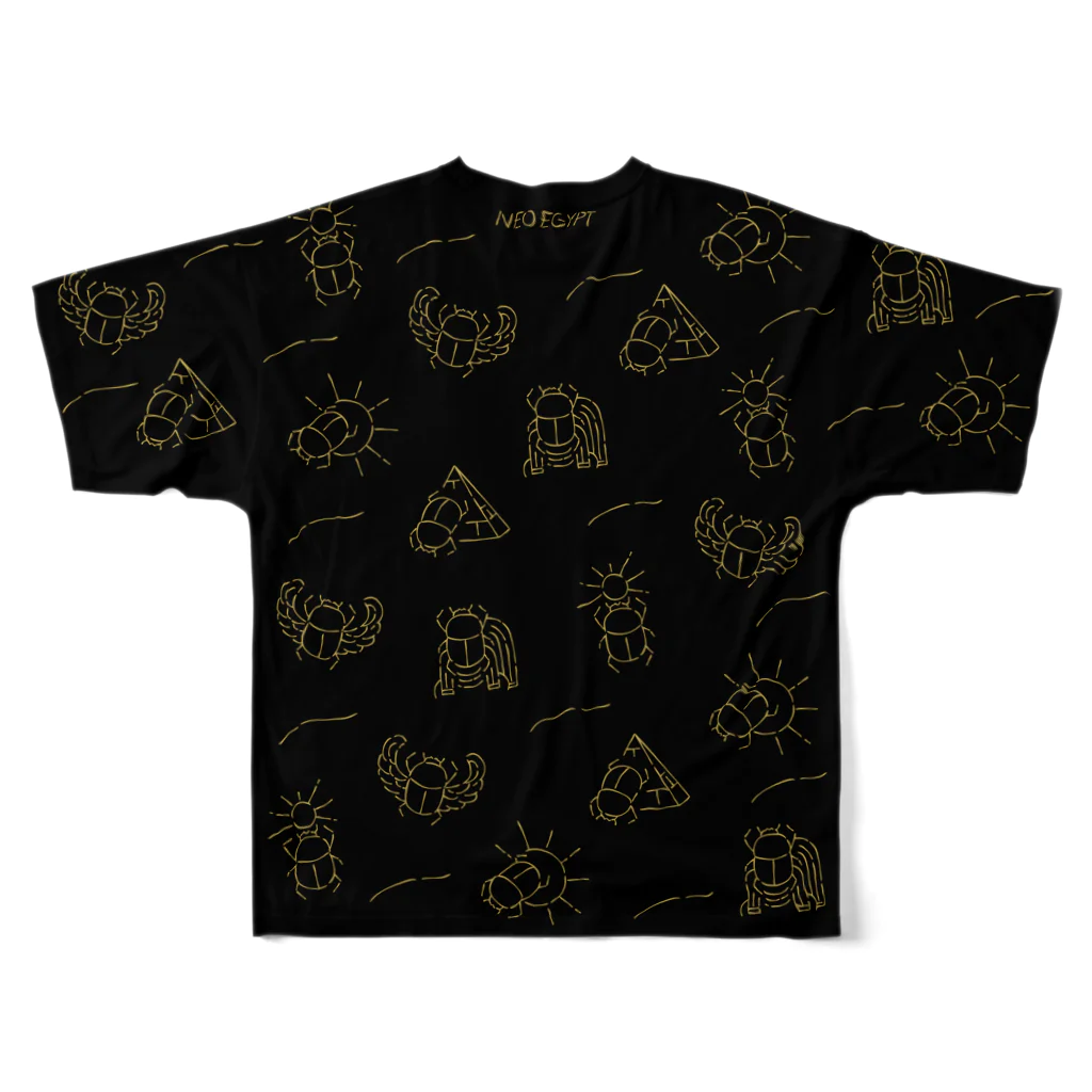 NEO EGYPTのスカラベ_ブラック All-Over Print T-Shirt :back