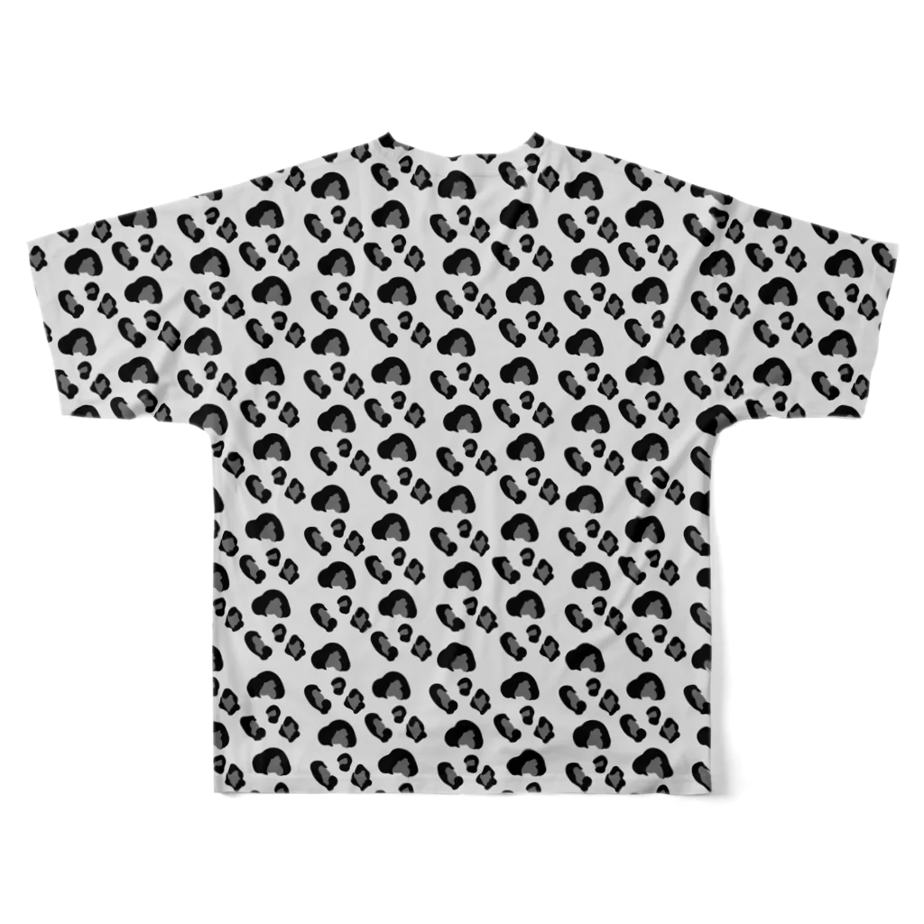 でるたぽの指ハートするハウスキーパー：シルバー All-Over Print T-Shirt :back