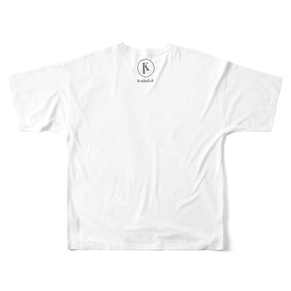 krakatukの『ある女性の肖像』ルビンの壺風（ホワイト） All-Over Print T-Shirt :back