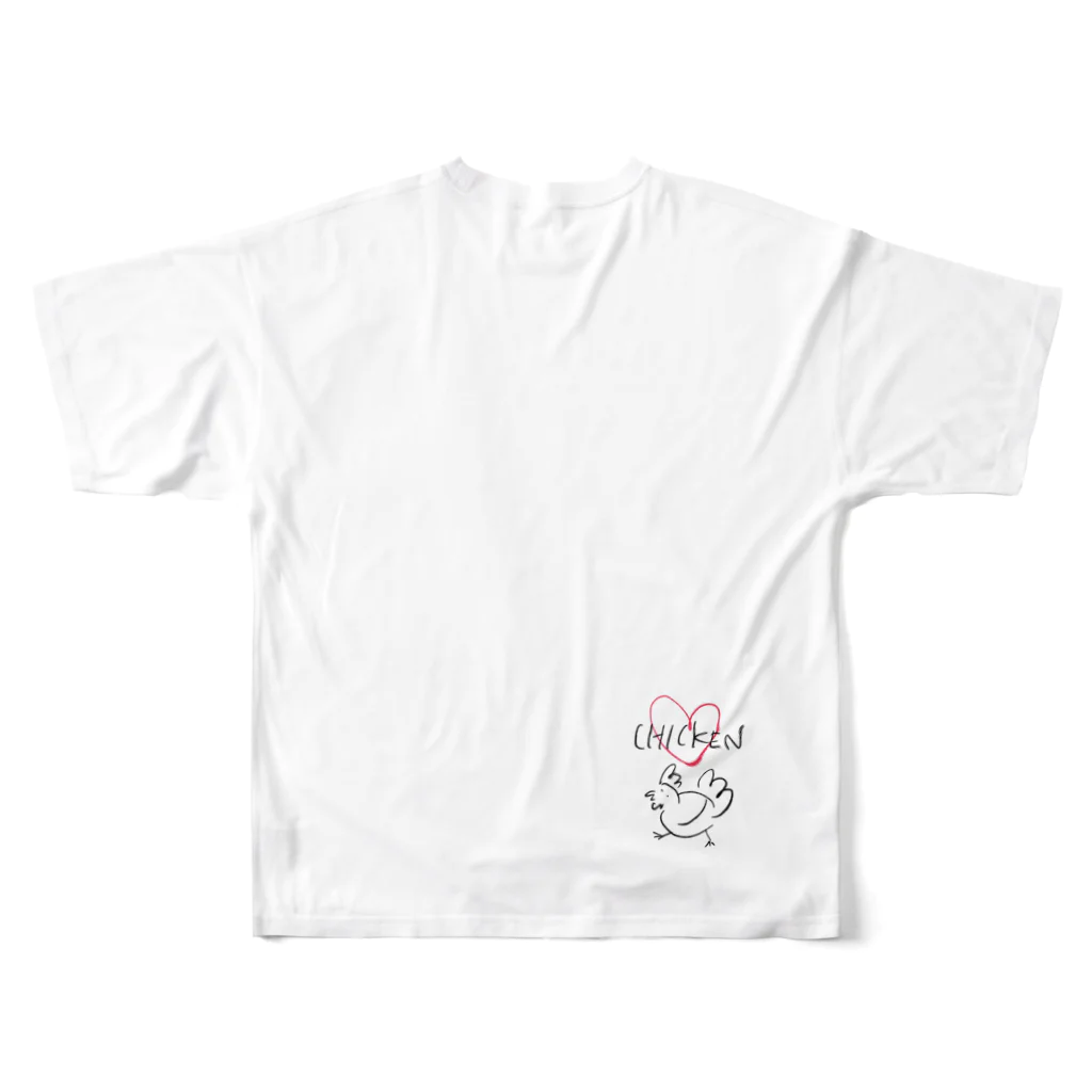 サタケ商店🐅🍛のiTDQ チキン フルグラフィックTシャツの背面