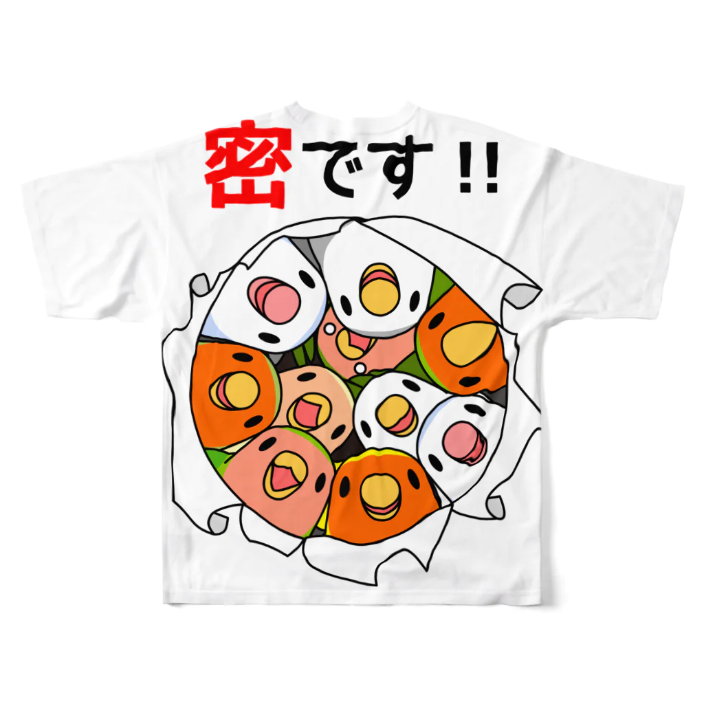 まめるりはことりの密です！コザクラインコさん【まめるりはことり】 All-Over Print T-Shirt :back