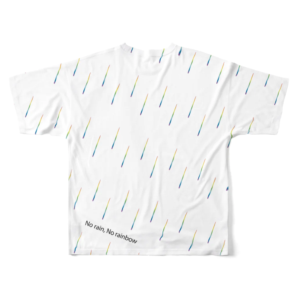 mosh&chipsのNo rain, No rainbow フルグラフィックTシャツの背面