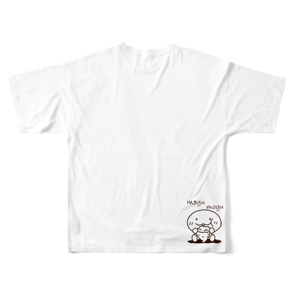 wakayamaのさつまいもをたべるとおならＰＵ！！フルグラフィックTシャツ All-Over Print T-Shirt :back