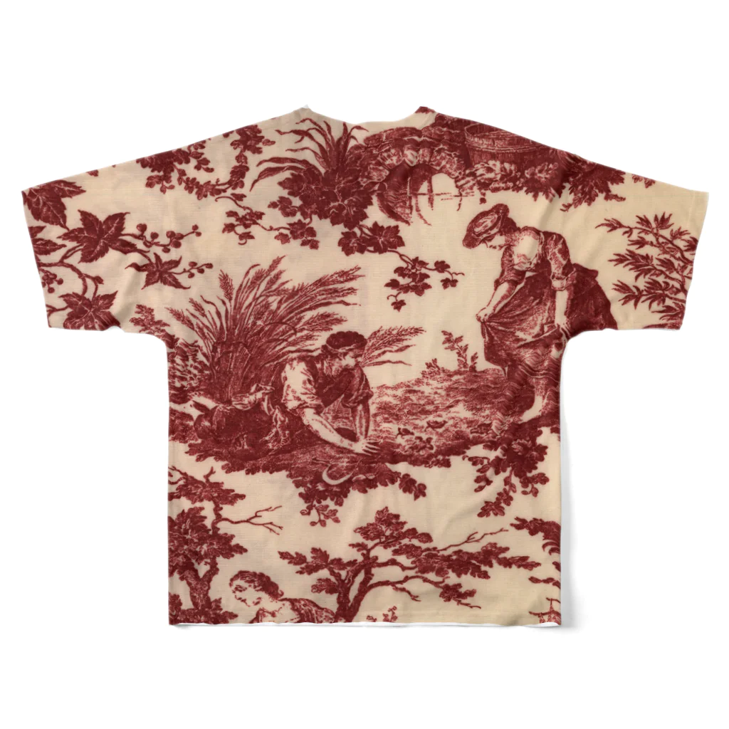 J. Jeffery Print Galleryのトワルドジュイ Toile de Jouy フルグラフィックTシャツの背面