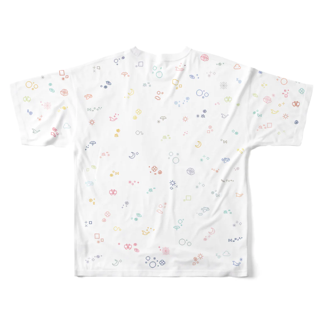 ドットデザインのパジャドットの細かいドット絵Tシャツ All-Over Print T-Shirt :back