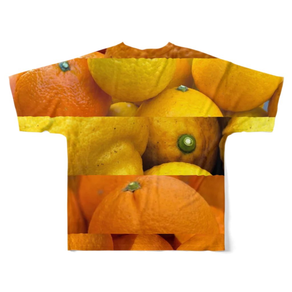 ﾆｼｷｵﾘ🍋Collectionの柑橘ボーダー フルグラフィックTシャツの背面