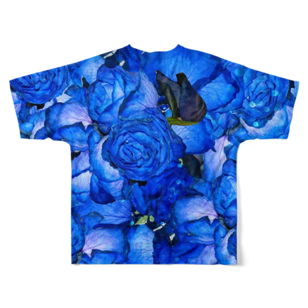 水彩屋のLa rose bleue All-Over Print T-Shirt :back