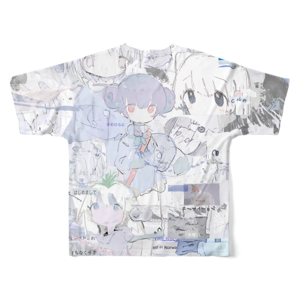 ゆーきんの絵ぐっずのゆーきん×砂気球 All-Over Print T-Shirt :back