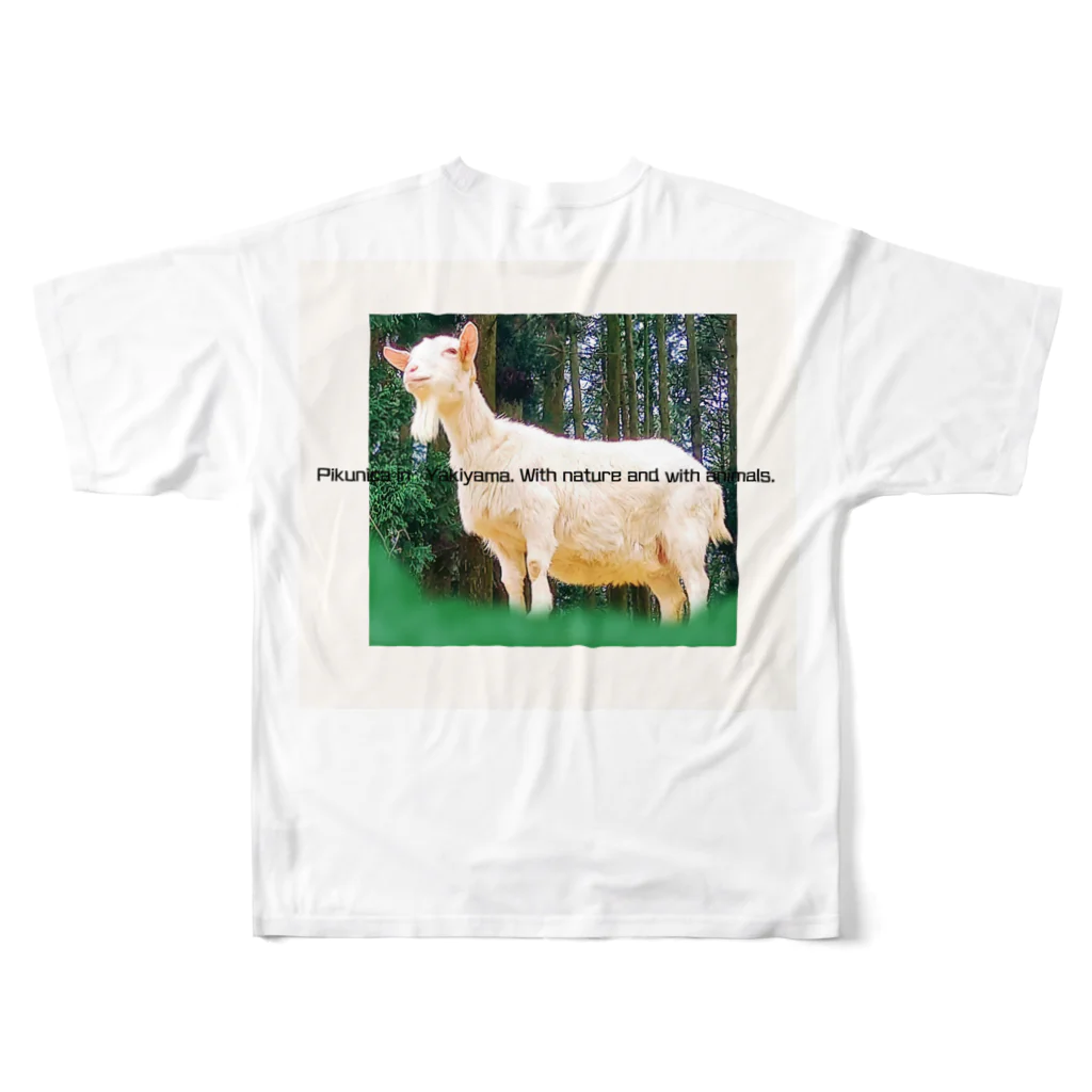 ふれあい動物園ピクニカ共和国のやぎのゆめ All-Over Print T-Shirt :back