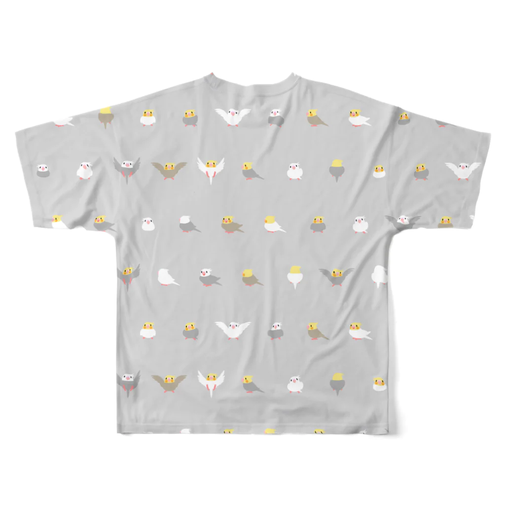 まめるりはことりのちみまめオカメインコちゃん【まめるりはことり】 All-Over Print T-Shirt :back