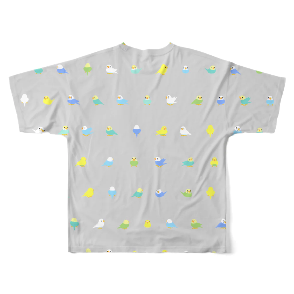 まめるりはことりのちみまめセキセイインコちゃん【まめるりはことり】 All-Over Print T-Shirt :back