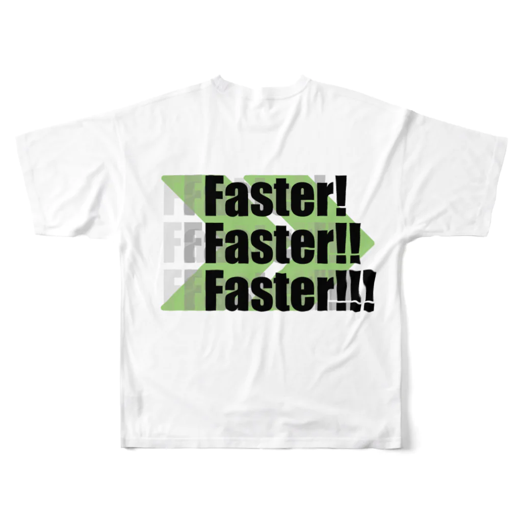 PAWER PLANET 【OFFICIAL】のFaster！Faster！！Faster！！！ フルグラフィックTシャツの背面