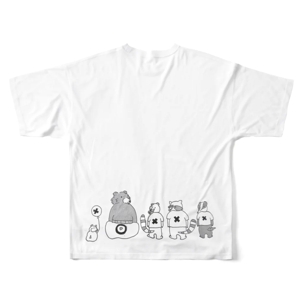 1zoo3の誰が くま？ フルグラフィックTシャツの背面