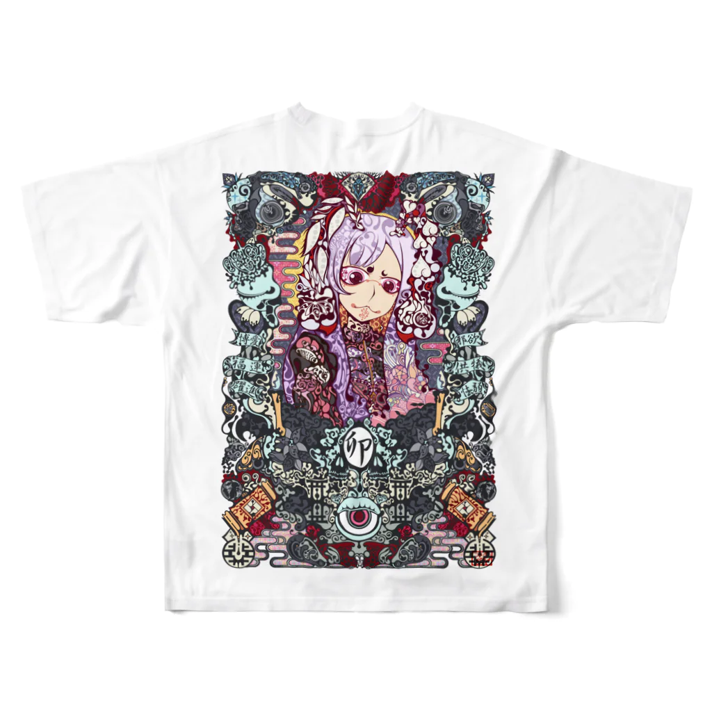 でゅめのお店の十二支～卯～（カラー） All-Over Print T-Shirt :back